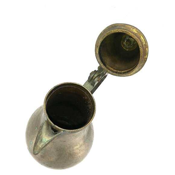 Vintage saudi arabia hinged metal Coffee pot 8"T by 6"W - Picture 5 of 10